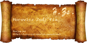 Horovicz Zsófia névjegykártya